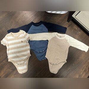 GAP Kids Bodysuits in Cream, Tan, and Blue